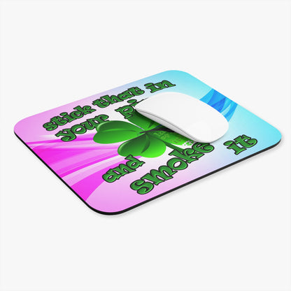 stick that in your pipe and smoke it - Mouse Pad (Rectangle) (light blue-pink wave)