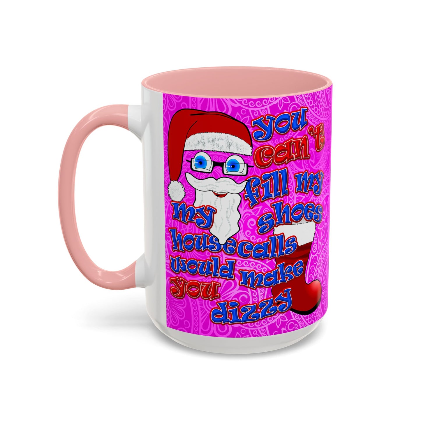 santa's shoes - Accent Mug (pink swirl)