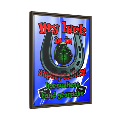my luck - framed canvas art (blue-white wave)