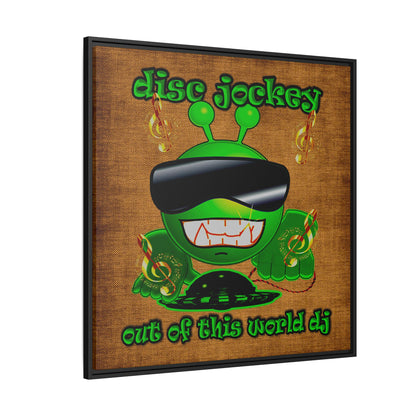 disc jockey - framed canvas art (brown papyrus)