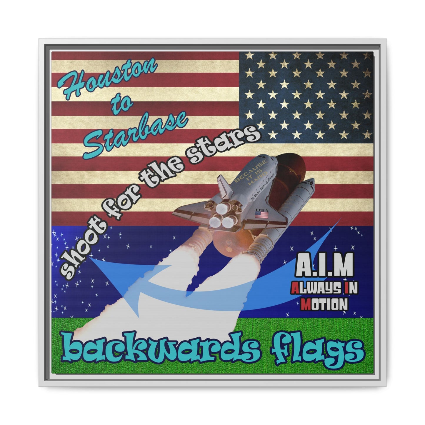 shoot for the stars - framed canvas art ('snoops' background)