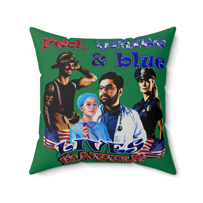 rw&b lives matter - Faux Suede Square Pillow - (dark green)