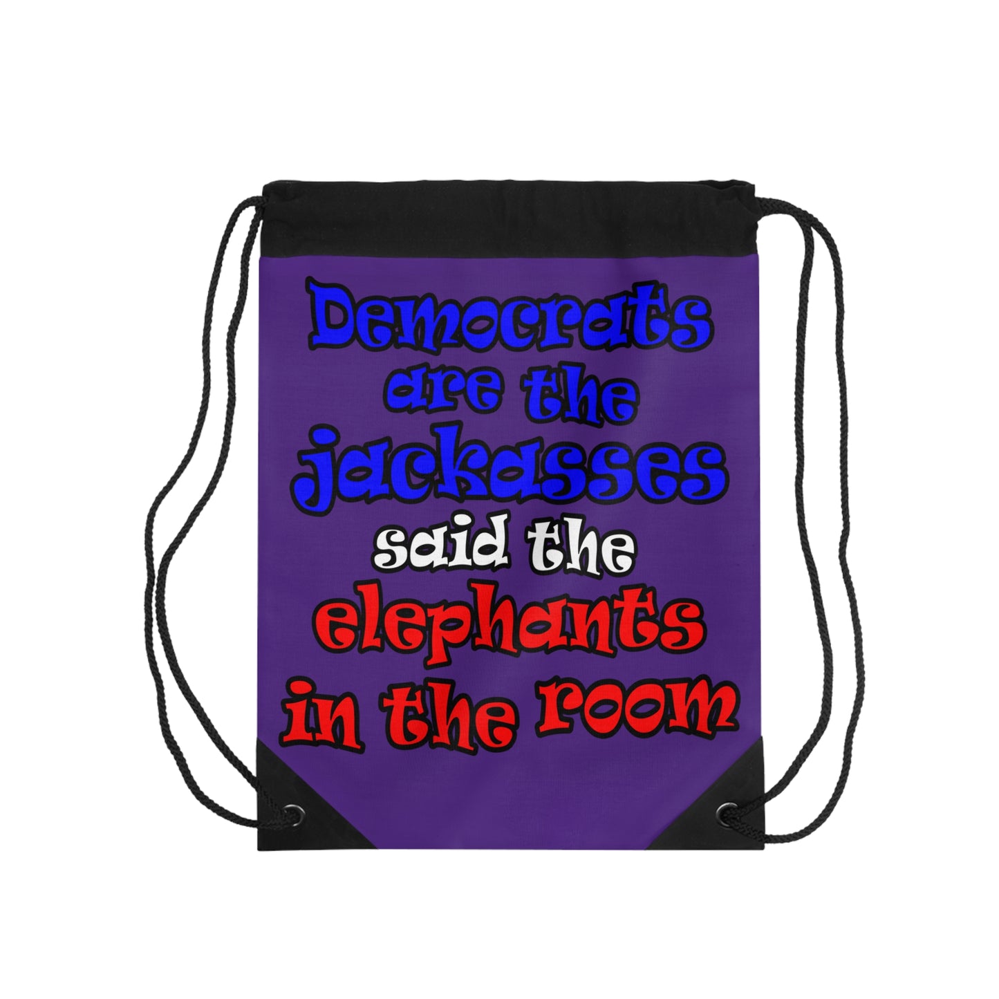 donkeys and elephants - Drawstring Bag (purple)