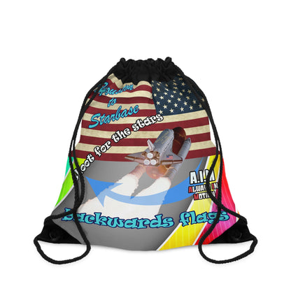 shoot for the stars - Drawstring Bag (rainbow split)
