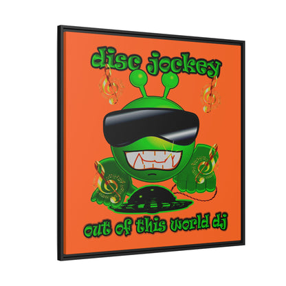 disc jockey - framed canvas art (orange)