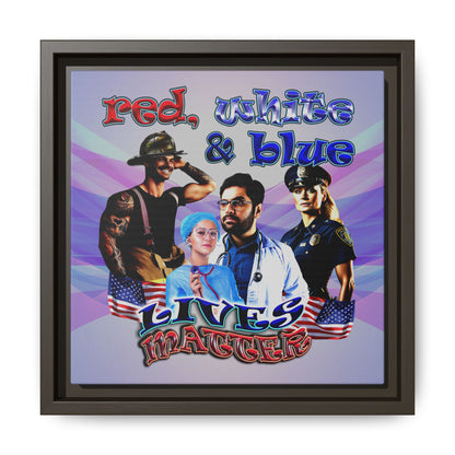 rw&b lives matter - framed canvas art (light blue-pink wave)