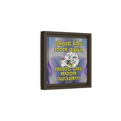 shoot the moon again - framed canvas art (grey-pink wave)
