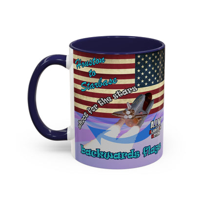 shoot for the stars - Accent Mug (light blue-pink wave)