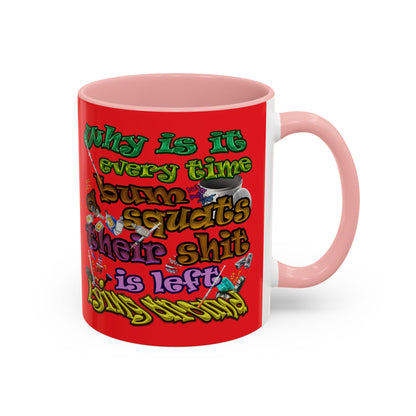 the bum's shit - Accent Mug (red)