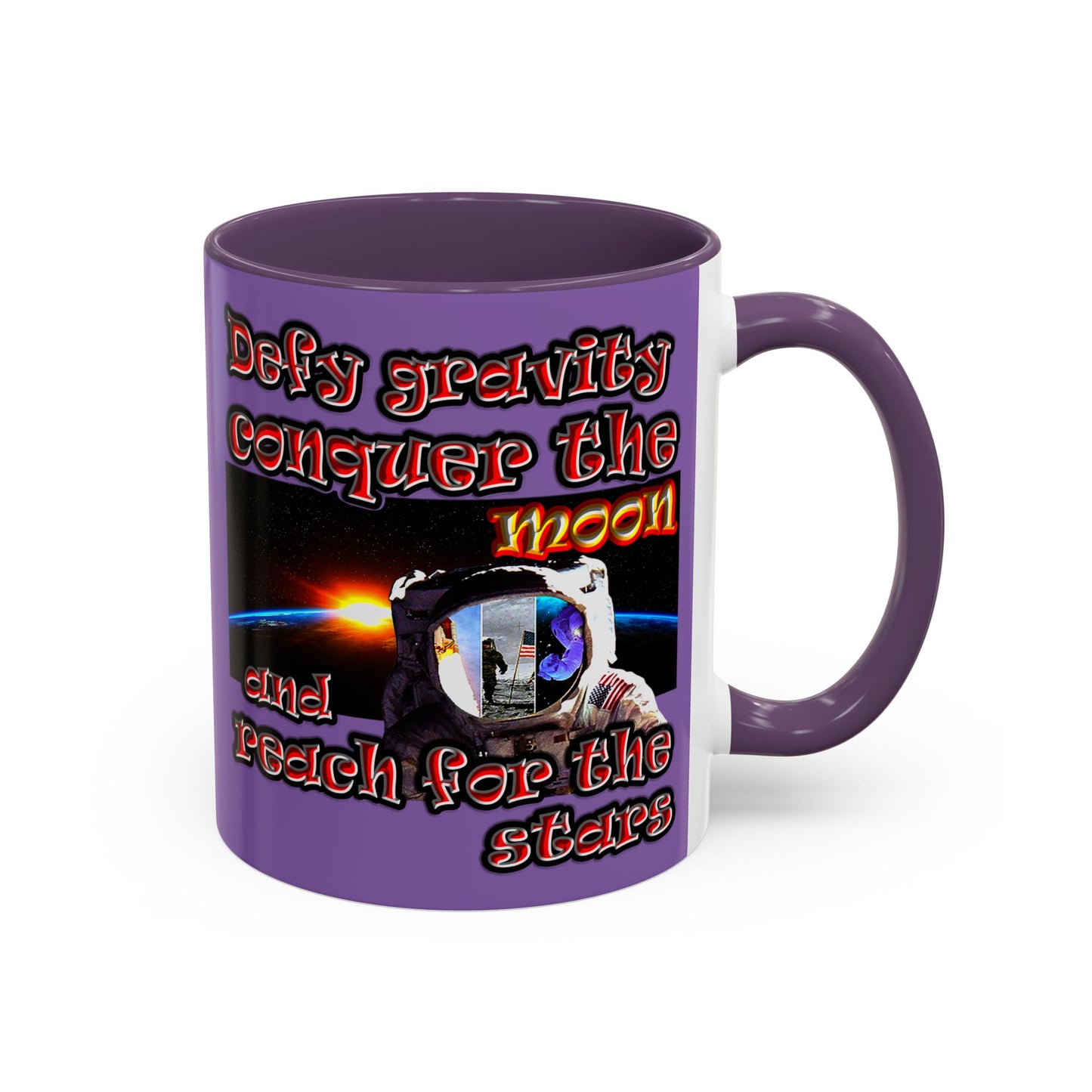 defy conquer reach - Accent Mug (light purple)