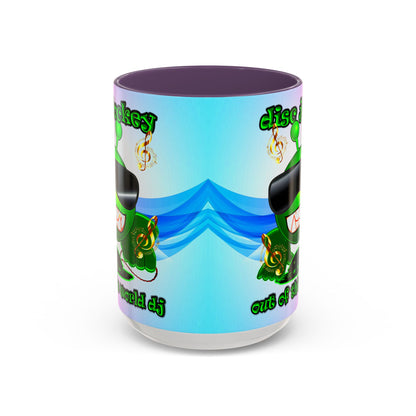 disc jockey - Accent Mug (light blue-pink wave)