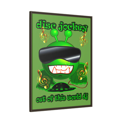 disc jockey - framed canvas art (green)