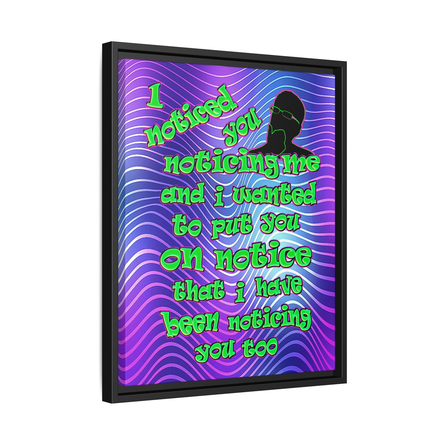 noticed you noticing - framed canvas art (purple wave)