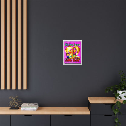 love peace - framed canvas art (pink swirl)