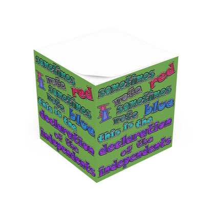 declaration of the independents - note cube (green)