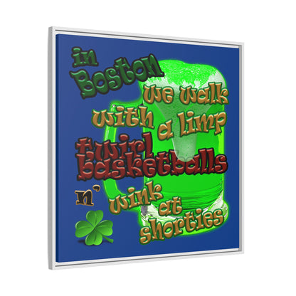 celtics logo - framed canvas art (dark blue)