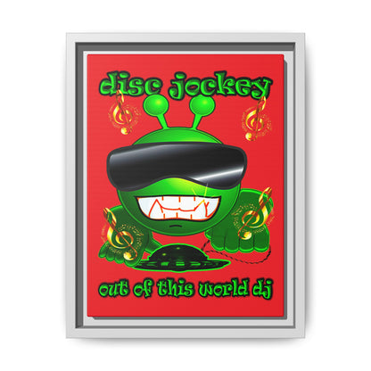 disc jockey - framed canvas art (red)