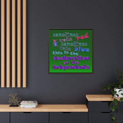 declaration of the independents - framed canvas art (logo green)