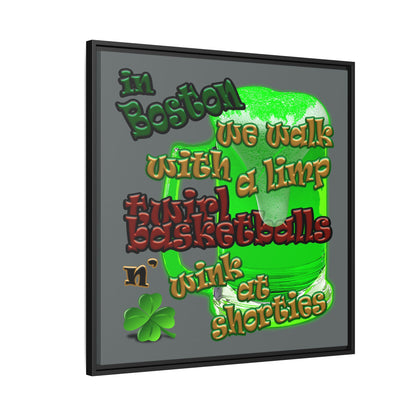 celtics logo - framed canvas art (dark grey)