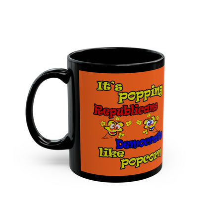 popping like popcorn - Black Mug (orange)