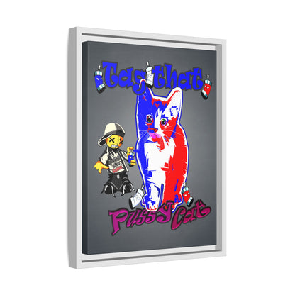 tag that - framed canvas art (grey-light grey)