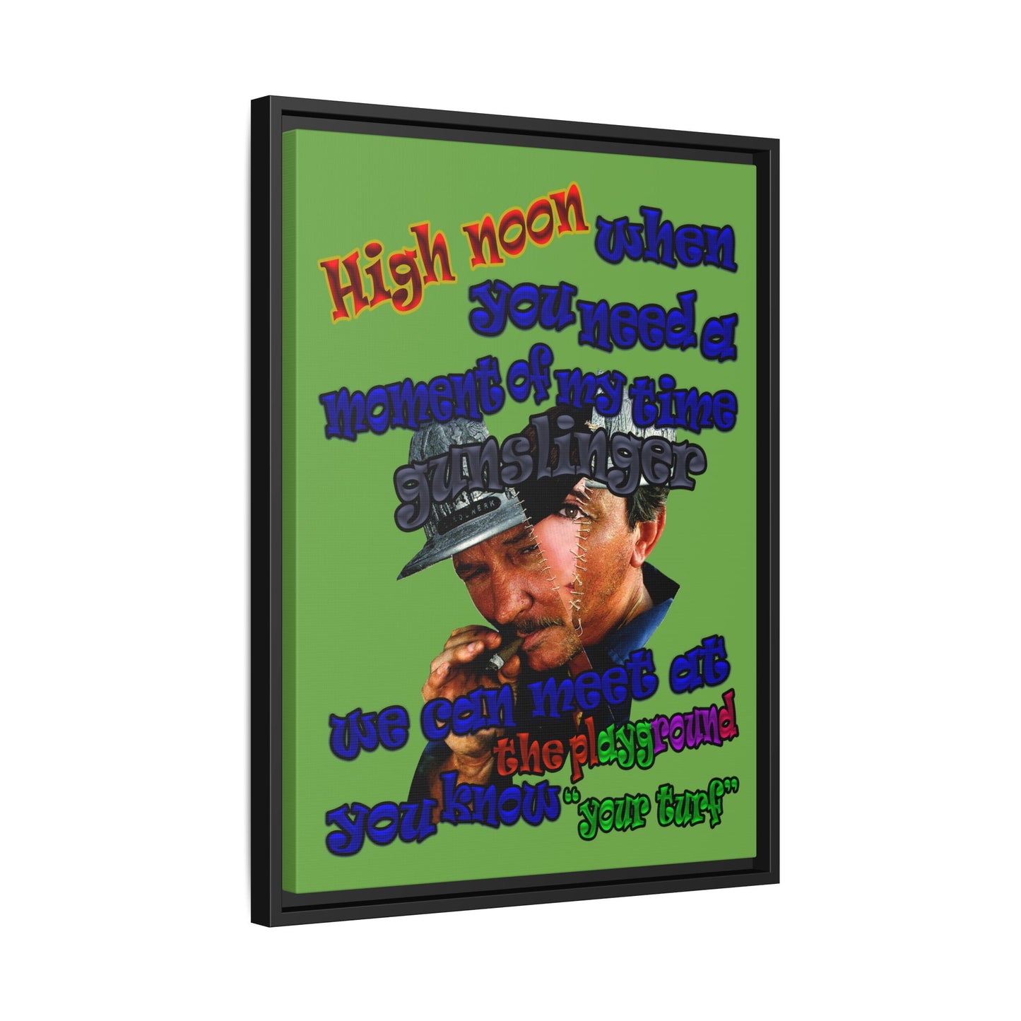 high noon - framed canvas art (green)