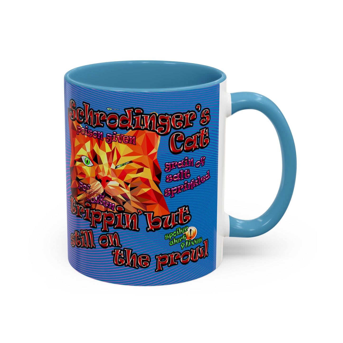 schrodinger's cat - Accent Mug (light blue-purple wave)