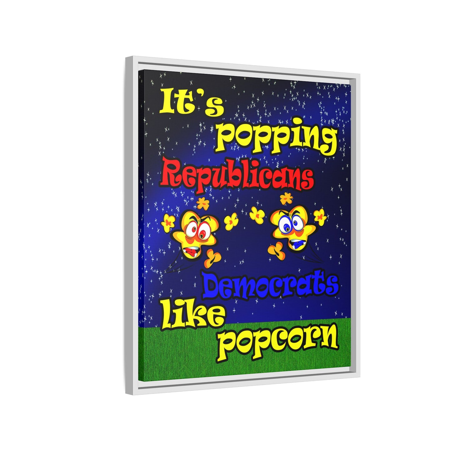 popping like popcorn - framed canvas art ('snoops' background)