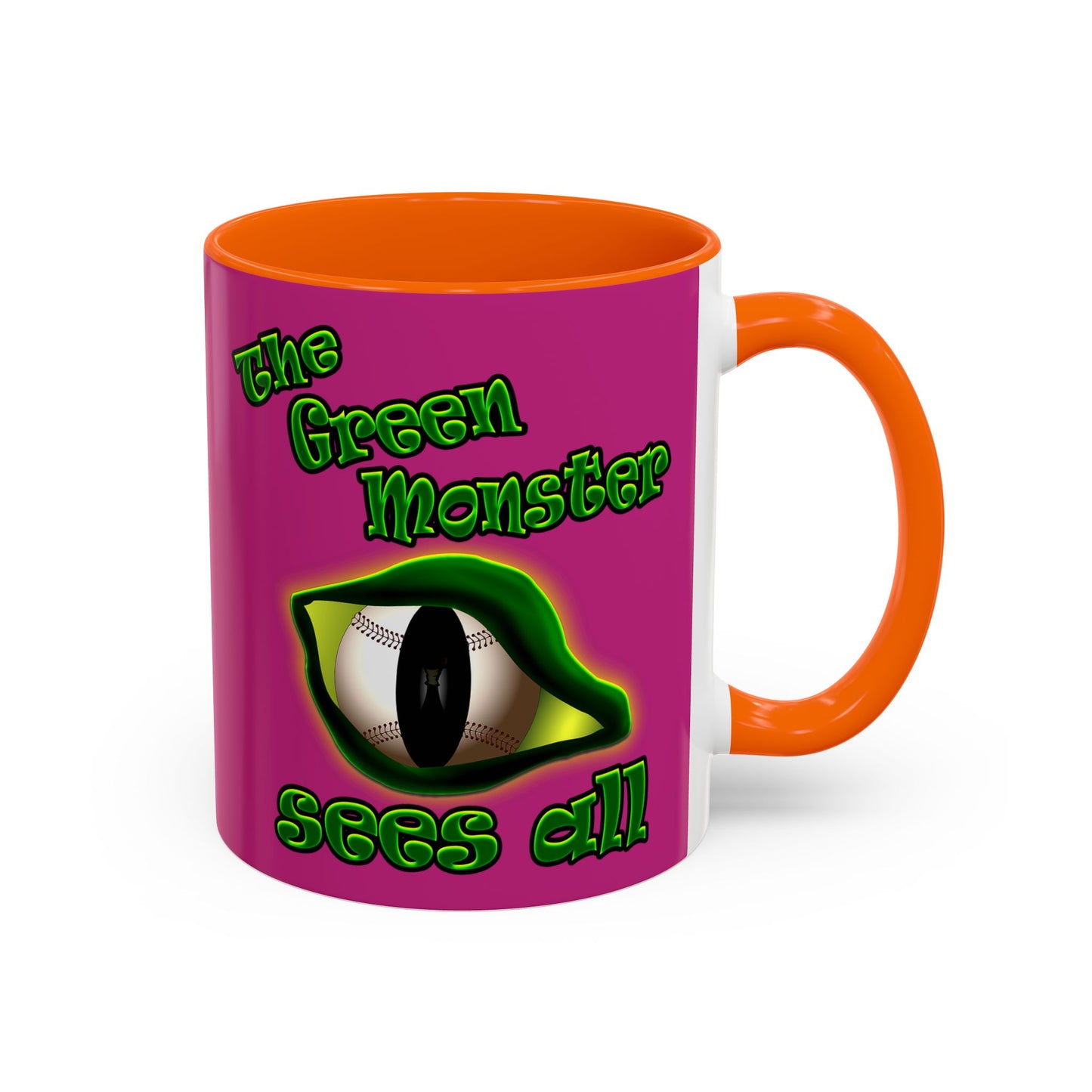 green monster - Accent Mug (pink)