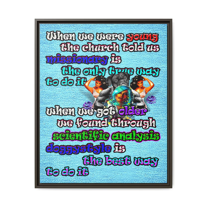 doggystyle - framed canvas art (faded blue)