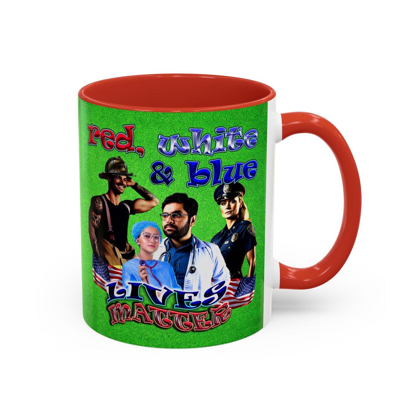 rw&b lives matter - Accent Mug (green turf)