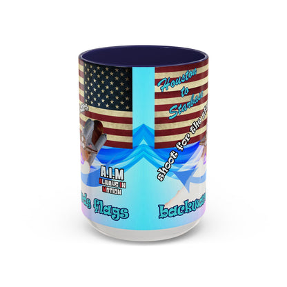 shoot for the stars - Accent Mug (light blue-pink wave)