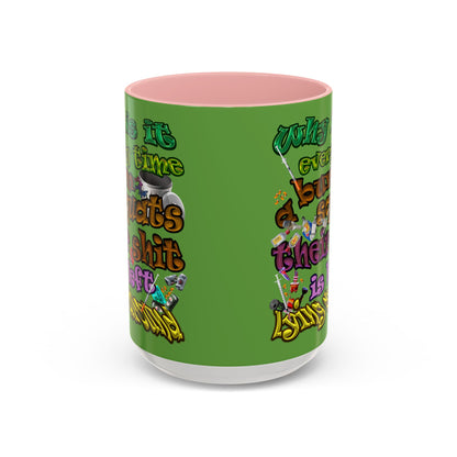 the bum's shit - Accent Mug (green)