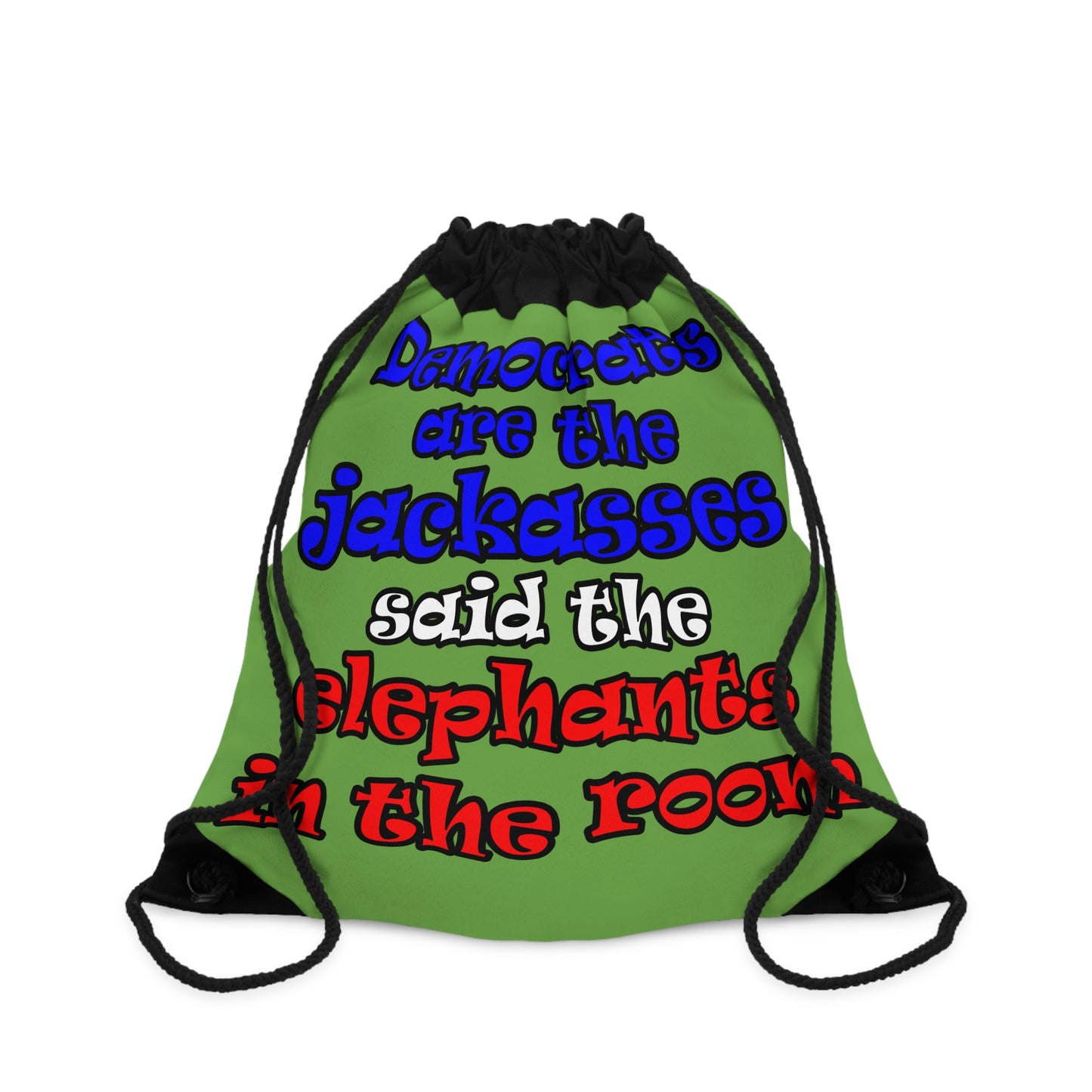 donkeys and elephants - Drawstring Bag (green)