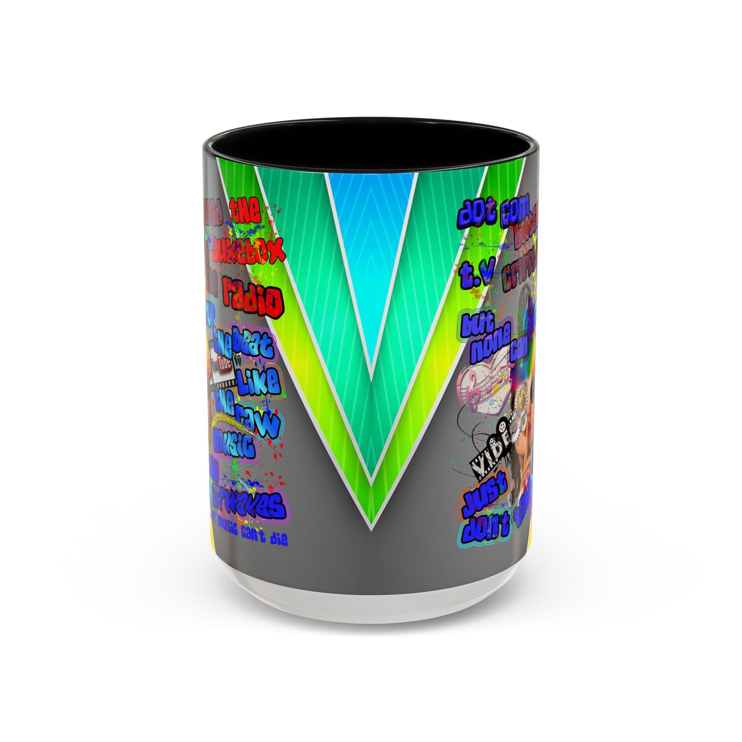 drop the beat - Accent Mug (rainbow split)