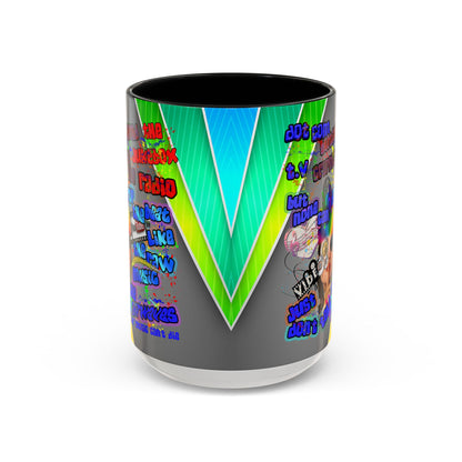 drop the beat - Accent Mug (rainbow split)