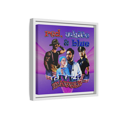 rw&b lives matter - framed canvas art (purple-pink wave)