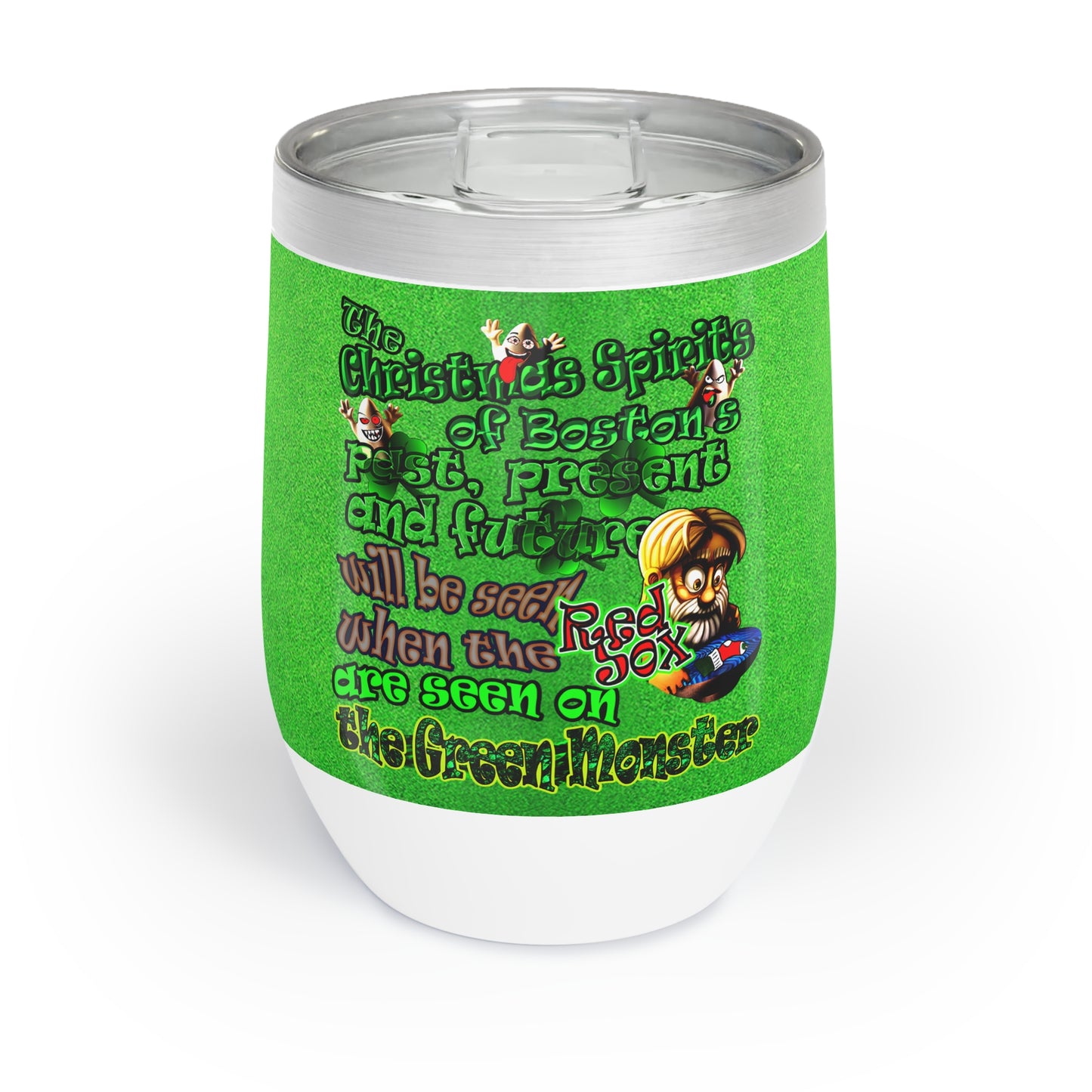 christmas spirits of boston - Chill Wine Tumbler (green turf)
