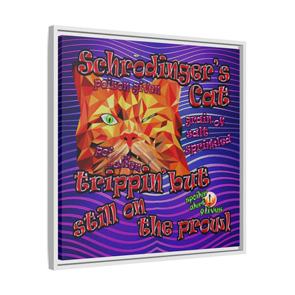 schrodinger's cat - framed canvas art (purple wave)