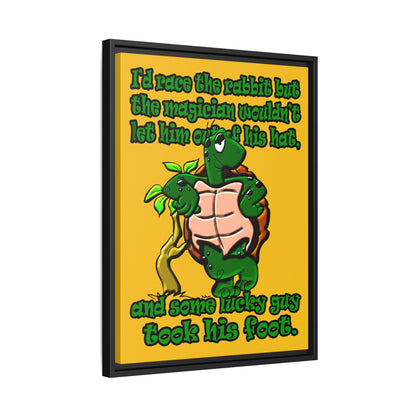 turtle race - framed canvas art (yellow)