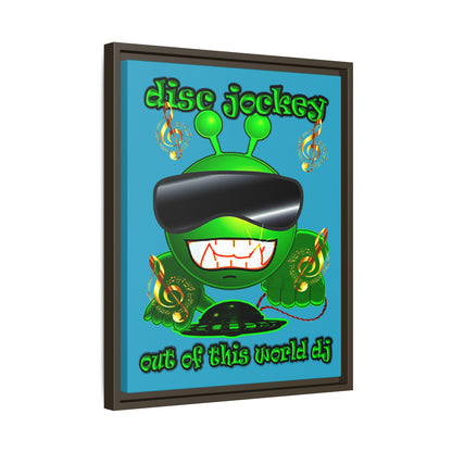disc jockey - framed canvas art (turquoise)