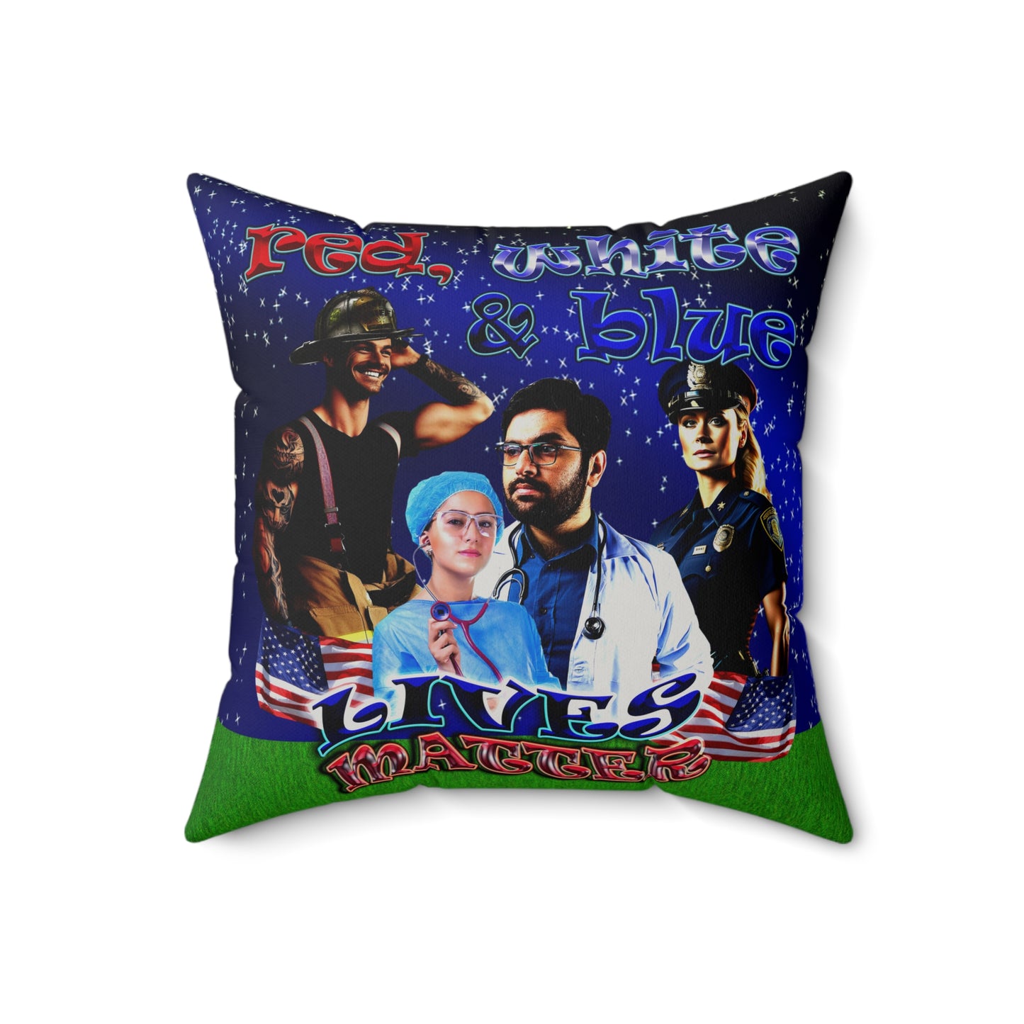 rw&b lives matter - Faux Suede Square Pillow - ('snoops' background)