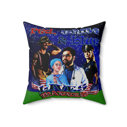 rw&b lives matter - Faux Suede Square Pillow - ('snoops' background)