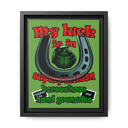my luck - framed canvas art (green)