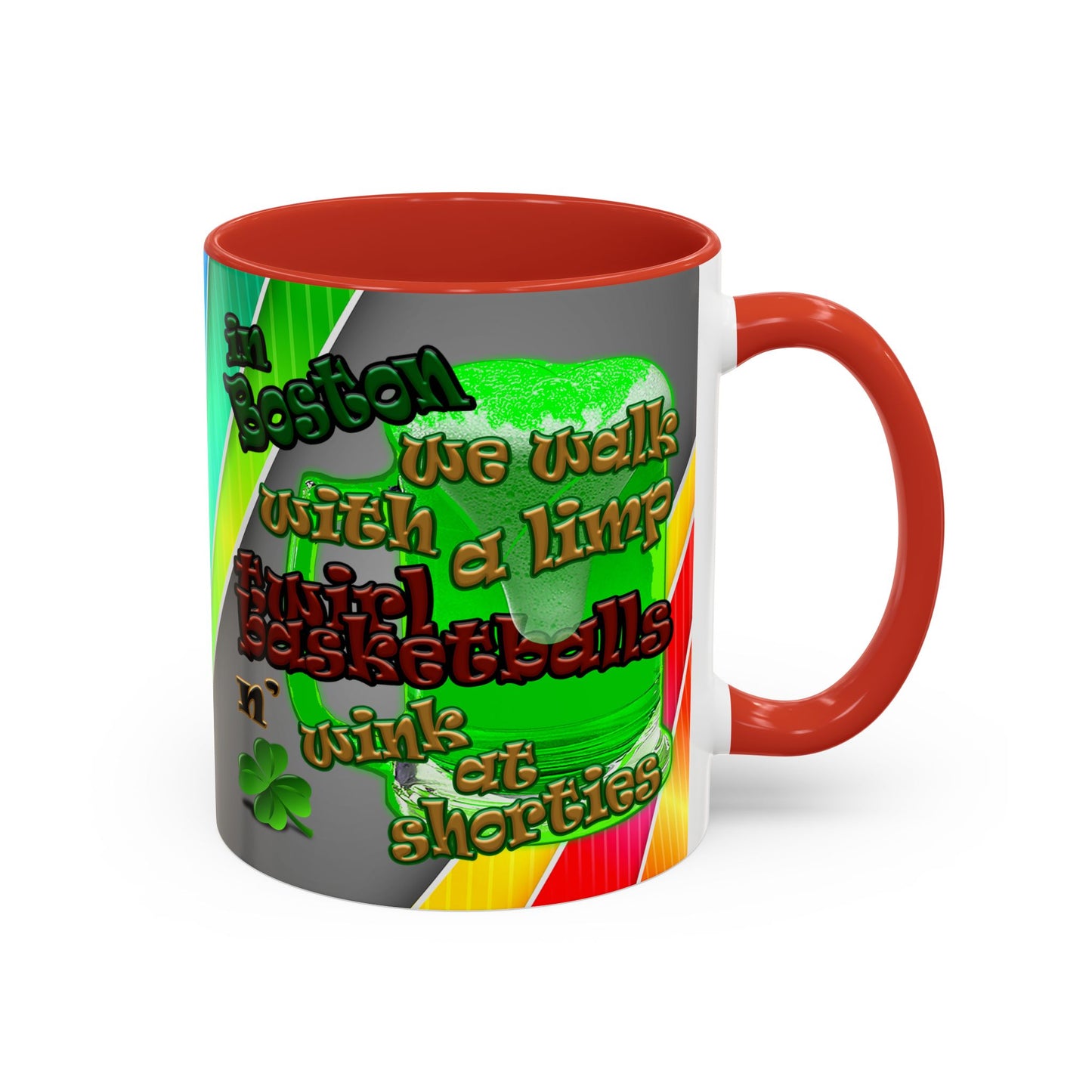 celtics logo - Accent Mug (rainbow split)