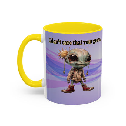 I don't care that your grey - Accent Mug (light blue-pink wave)