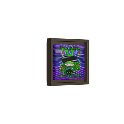 disc jockey - framed canvas art (purple wave)