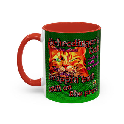 schrodinger's cat - Accent Mug (logo green)