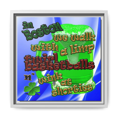 celtics logo - framed canvas art (blue-white wave)