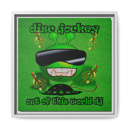 disc jockey - framed canvas art (green turf)